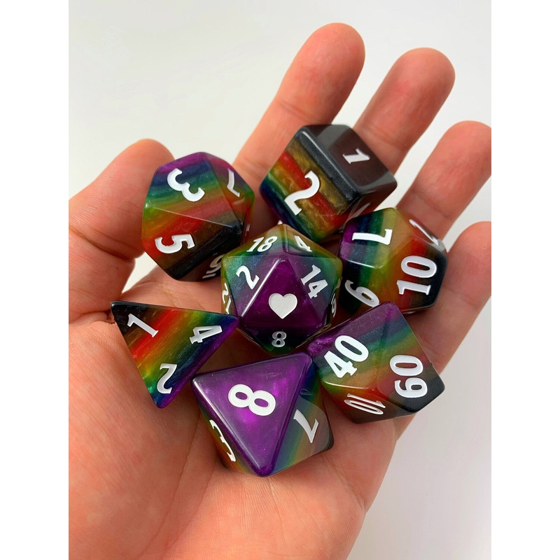 Heartbeat Dice Set: Colossal Philly Rainbow (7)