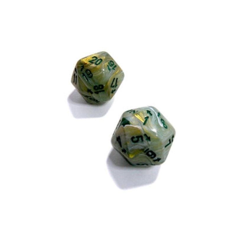 Chessex: Vortex Countup and Down D20 – Marble Green/Dark Green (1)