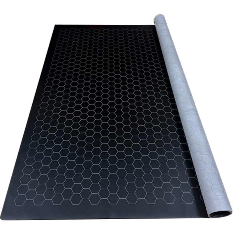 Reversible Megamat: 1-inch Hex – Black/Grey (34.5″ x 48″)