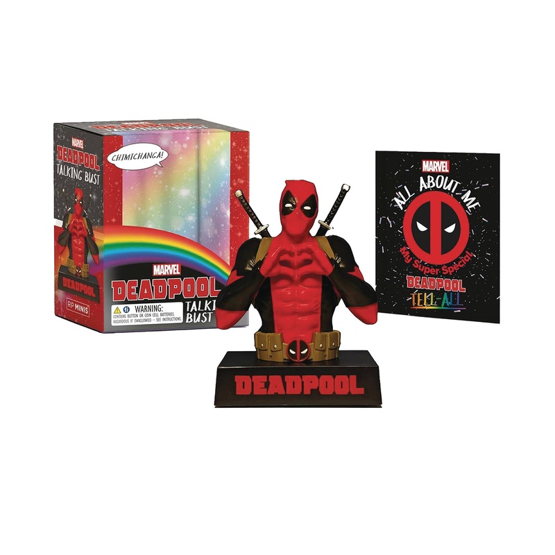 DEADPOOL TALKING BUST & ILLUS BOOK CHIMICHANGA (08 Jan Release)