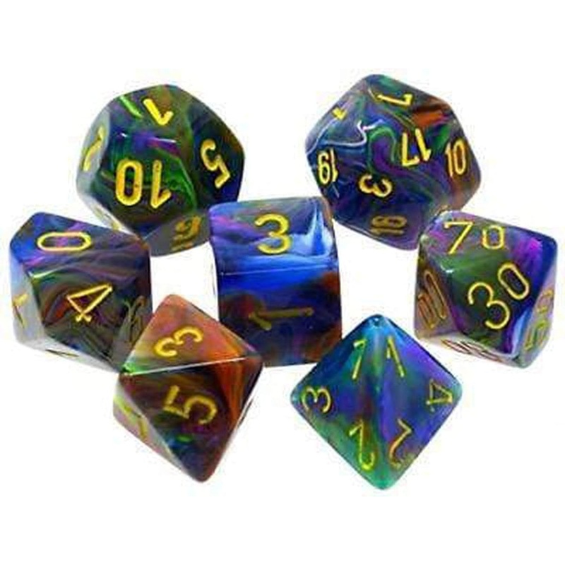 Chessex Dice Set: Festive Rio/Yellow (7)