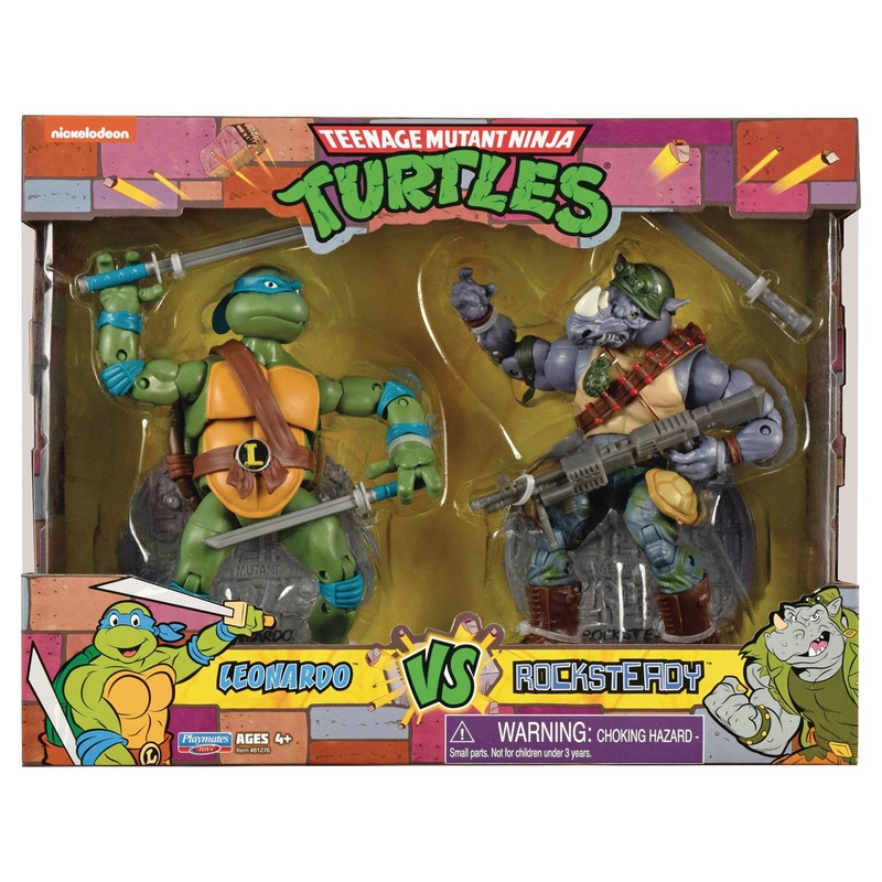TMNT Classic Leo VS Rocksteady 2 Pack Action Figures