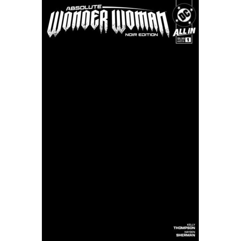 Absolute Wonder Woman Noir Edition #1 (One Shot) Cover B Black Blank Card Stock Variant