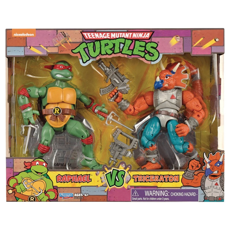 TMNT Classic Raph VS Triceraton 2 Pack Action Figures