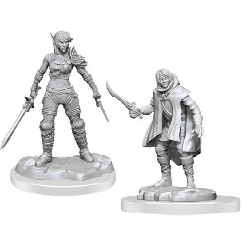 D&D Nolzur’s Marvelous Unpainted Minis: W19 Elf Rogue & Half-Elf Rogue Protege