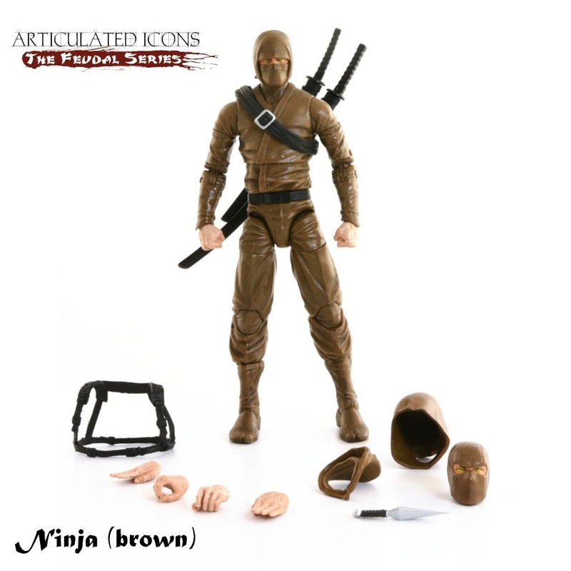 Articulated Icons Basic Ninja Brown 6 Inch Action Figure