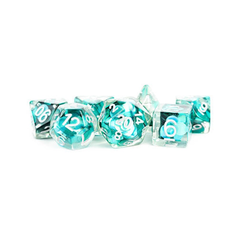 Metallic Dice Games: 16mm Polyhedral Set – Mermaid Scales (7)