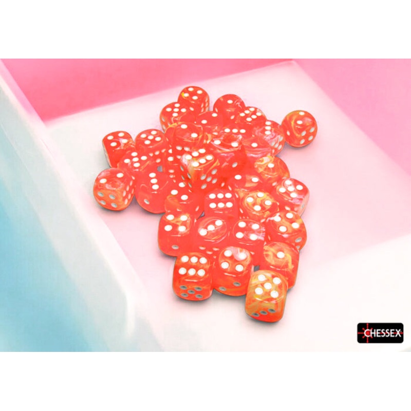 Chessex 12mm d6 Set: Festive Luminary – Dahlia w/White (36)