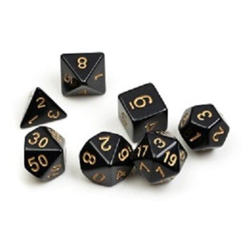 Sirius Dice: Solid Black/Gold (7)