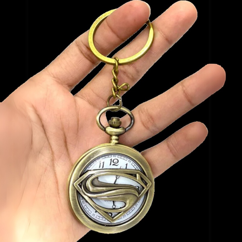 Superman Pocket Watch Metal Keychain