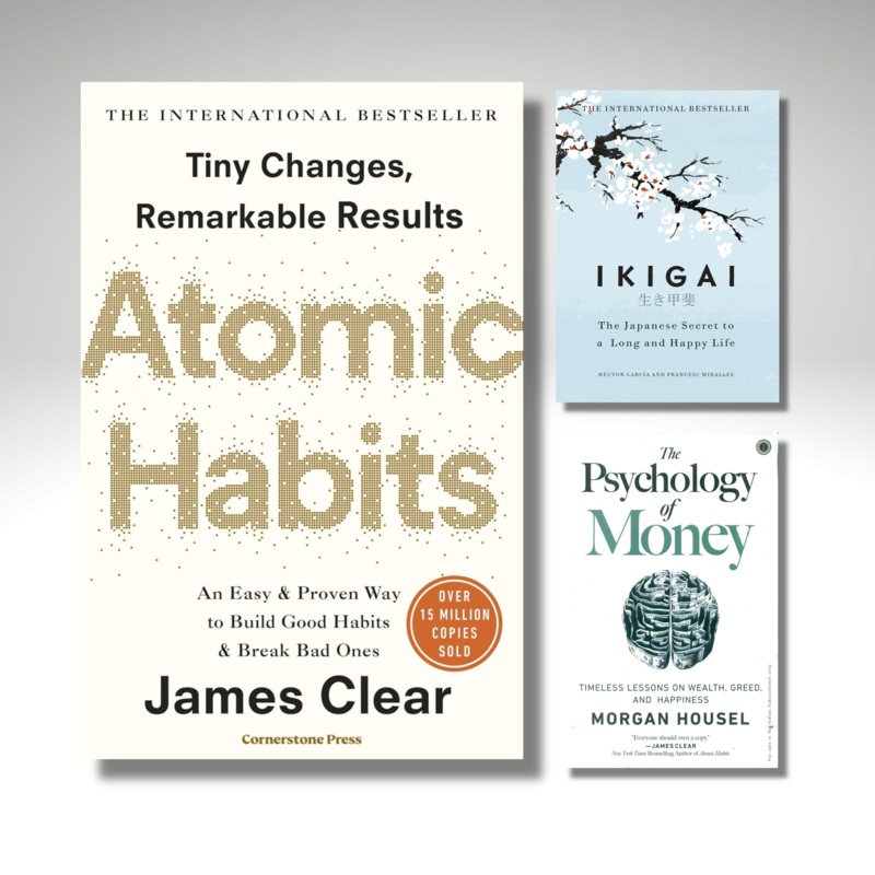 [Combo] Transform Your Life Book Set  Atomic Habits, Ikigai, Psychology of Money