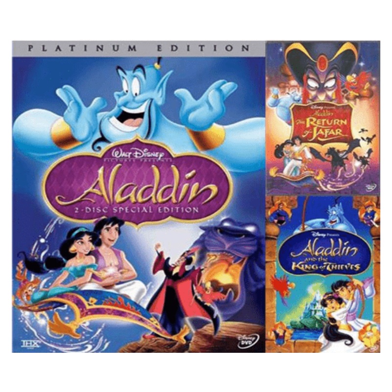 Walt Disney’s Aladdin Trilogy DVD Set 3 Movie Collection
