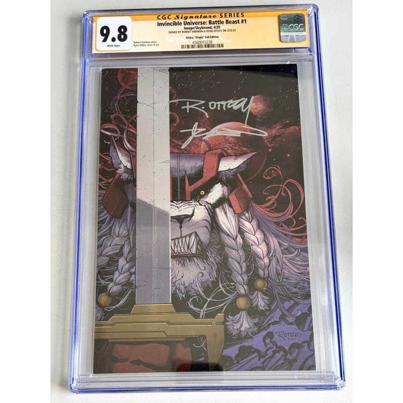 Invincible Universe Battle Beast #1 CGC 9.8 Cover H 1:1000 Ottley Kirkman Signed