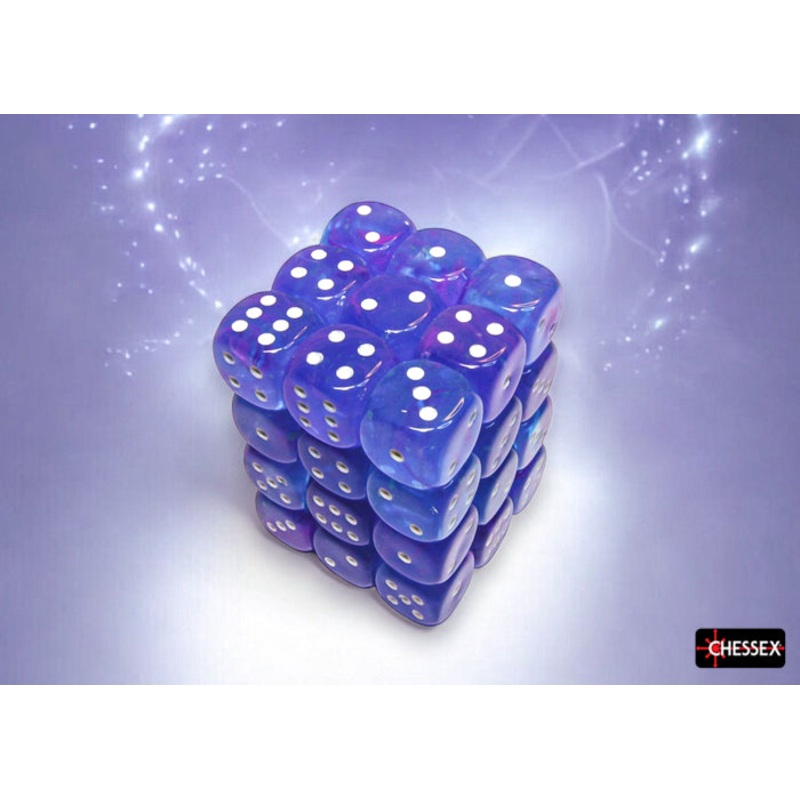 Chessex 12mm d6 Set: Nebula Luminary – Aura w/White (36)