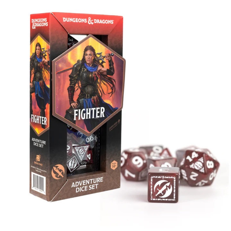 Sirius D&D Adventure Dice Set: Fighter – Red (17-Dice)