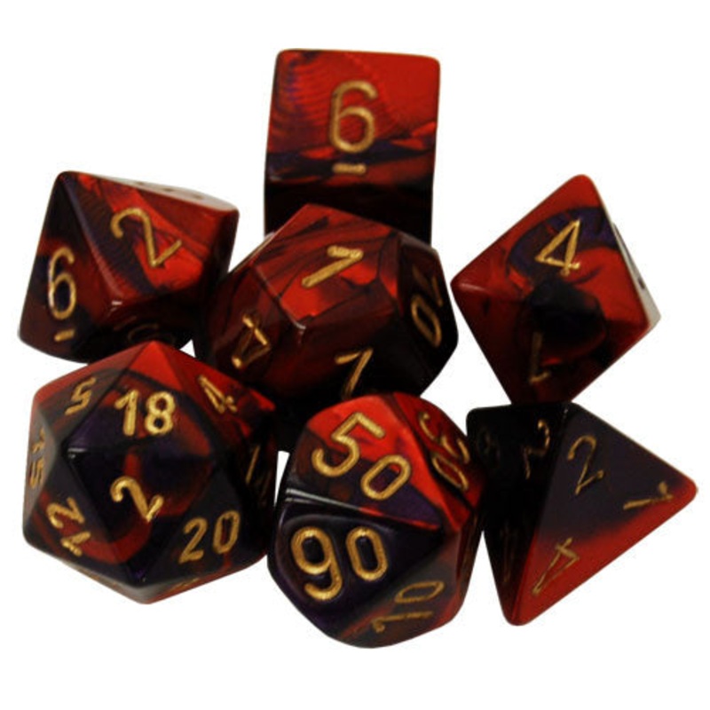 Chessex Dice Set: Gemini Purple-Red w/Gold (7)