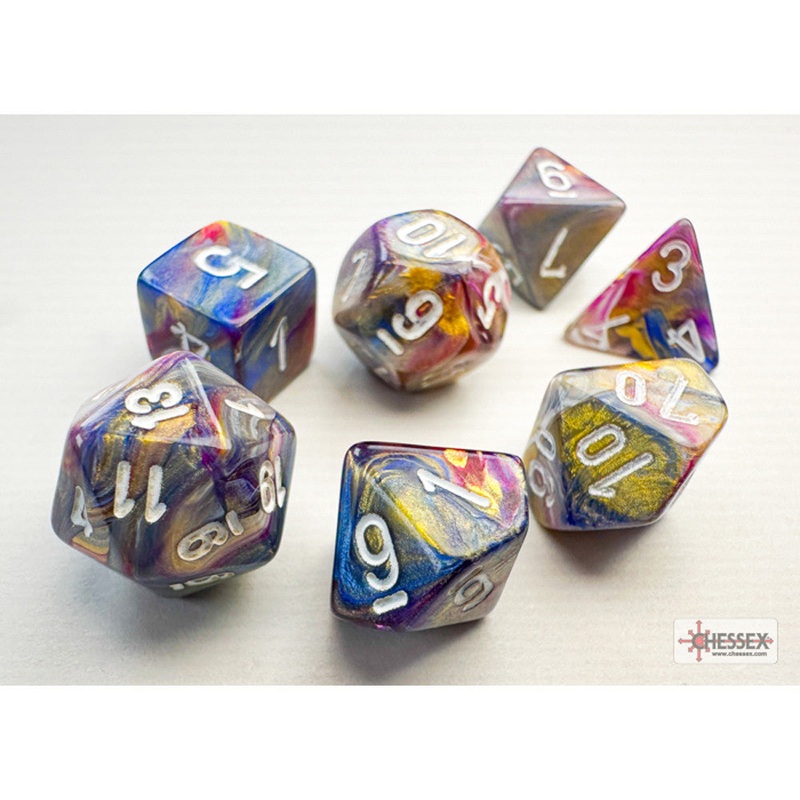 Chessex Mini Dice Set: Festive – Carousel w/ White (7)