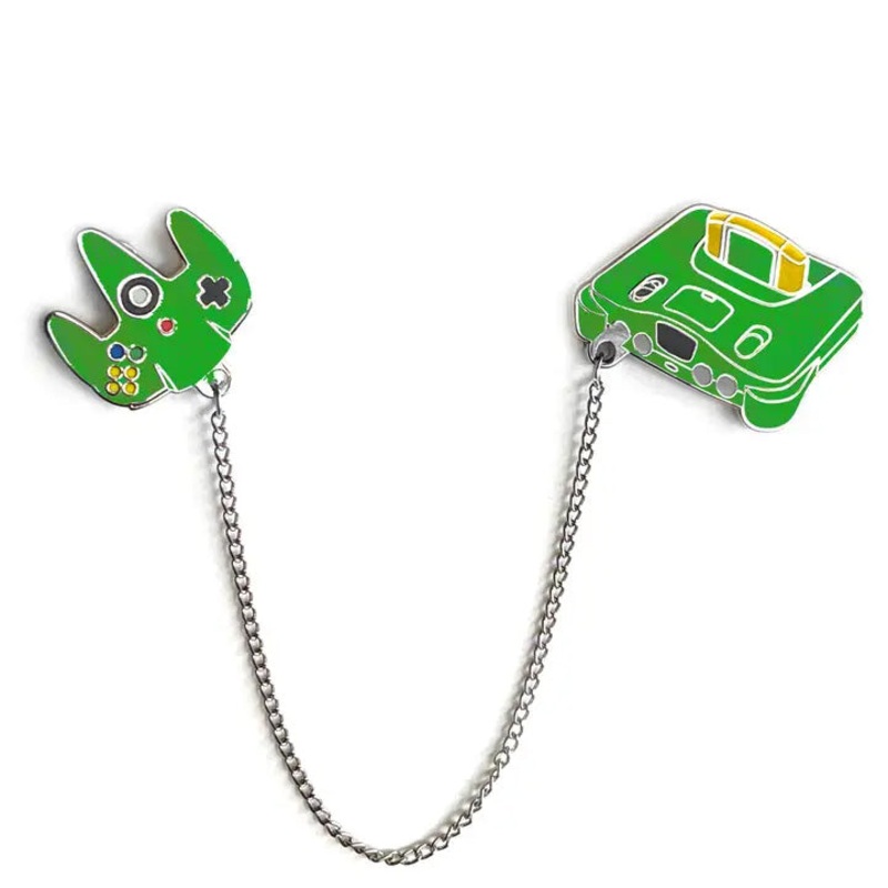 Yesterdays Enamel Pin Set: N64 & Controller (Dk Green Edition)
