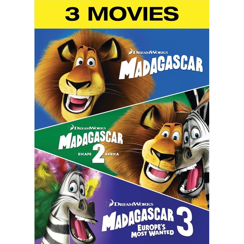 Madagascar 3 Movie DVD Set Includes All 3 Movies