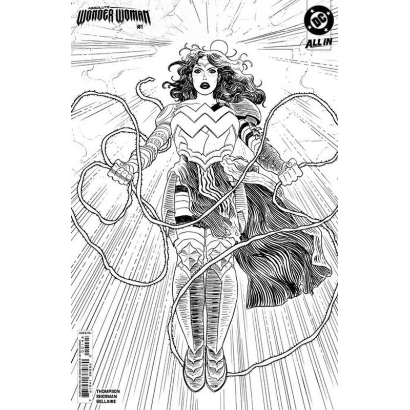 Absolute Wonder Woman #1 4th Print Cover B 1 in 25 Ratio Variant Hayden Sherman Black & White Card Stock