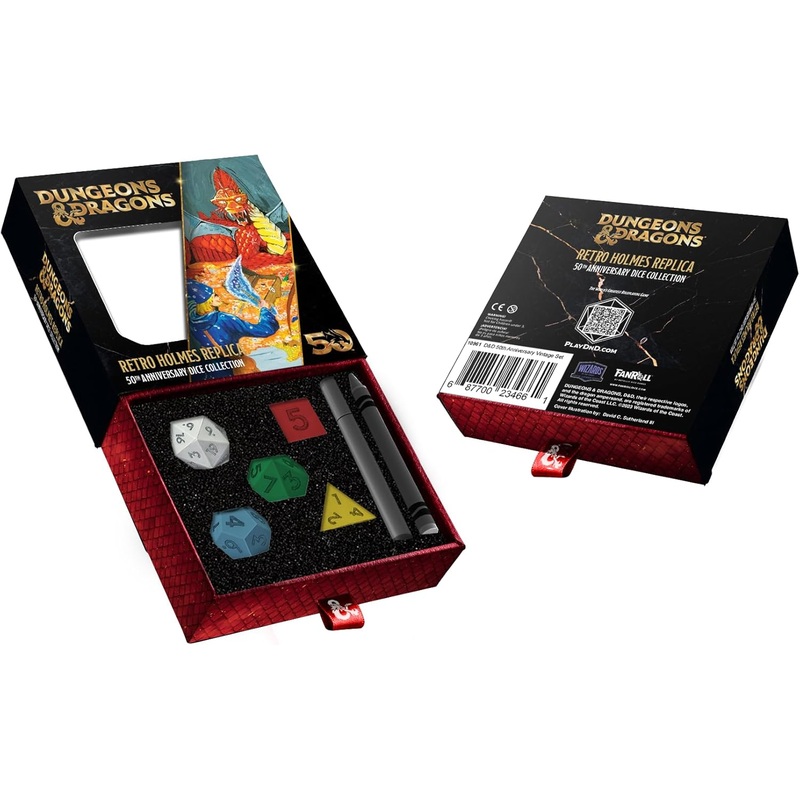 FanRoll Dice Set: D&D 50th Anniversary – Retro Holmes Replica